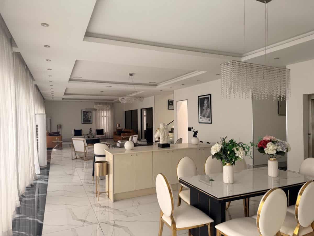 Waterfront Villa Banana Island — Furnished Living Room