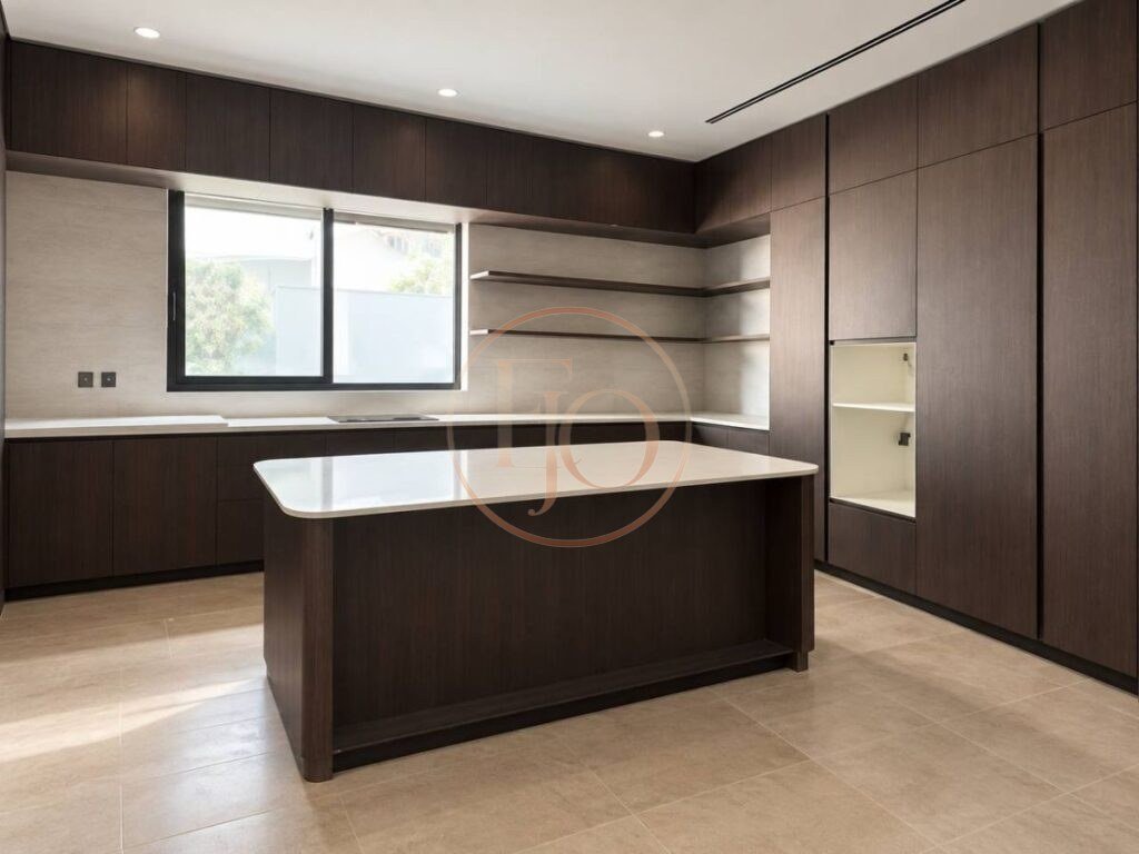 Fitted kitchen with island in Old Ikoyi property