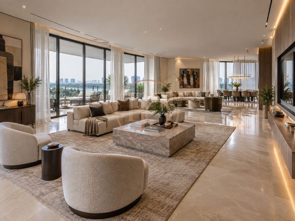 Generous living area in luxury Ikoyi apartment for rent
